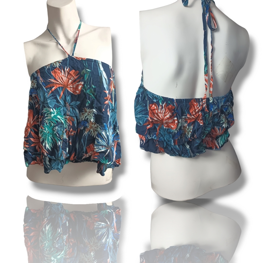 SHEIN CURVE TROPICAL CROP TOP